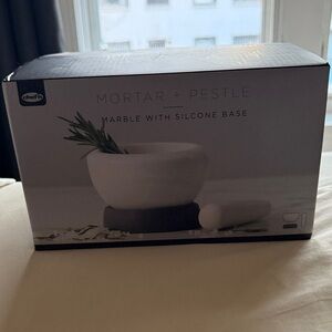 White Marble Mortar and Pestle with Silicone Base unopened and unused